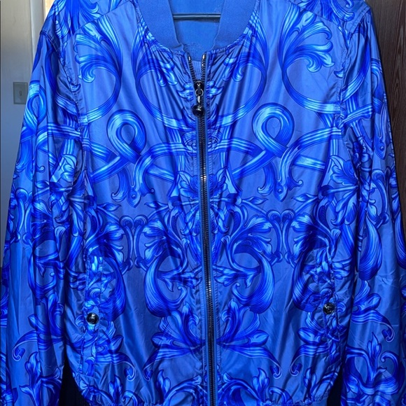 Versace Jackets & Coats Very Rare Versace Baroque Scroll Blue